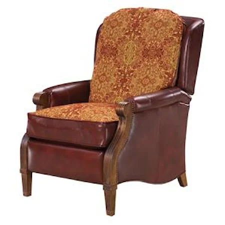 Traditional Recliner with Exposed Wood and Nailhead Trim